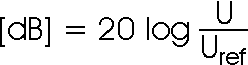 dB = 20 log U/Uref